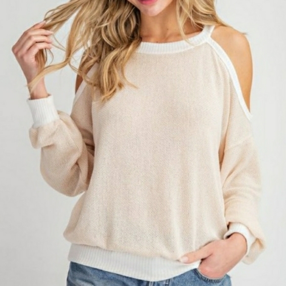 Tops - Cold Shoulder Knit Top